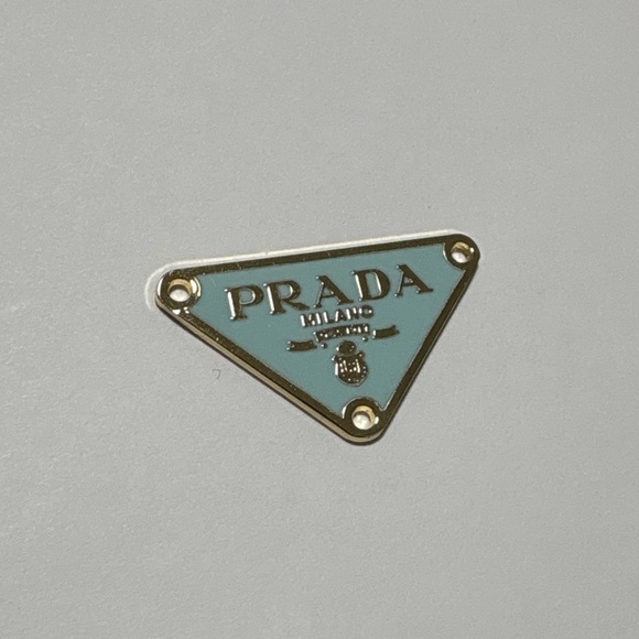 Prada Sky Blue Triangle Logo Pendant - Picture 1 of 2